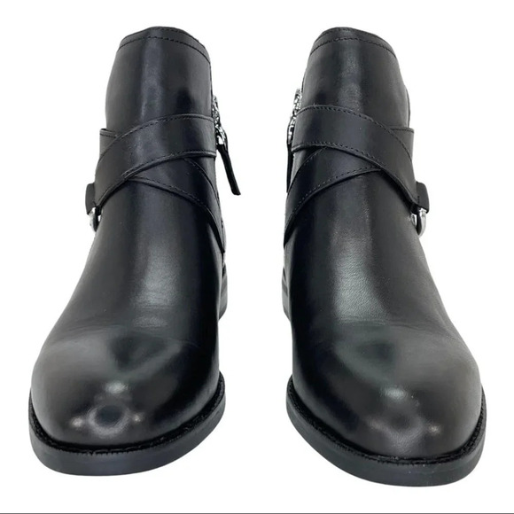 Lauren Ralph Lauren Hermione Black Leather Womens Ankle Boots Size 5B - Picture 9 of 13